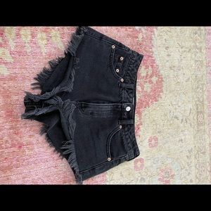 Topshop Black Jean Shorts